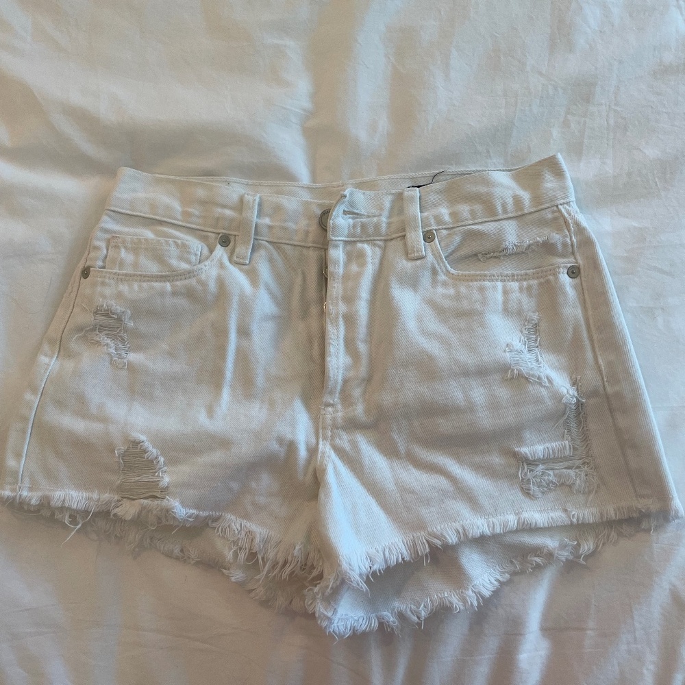 White Jean Shorts